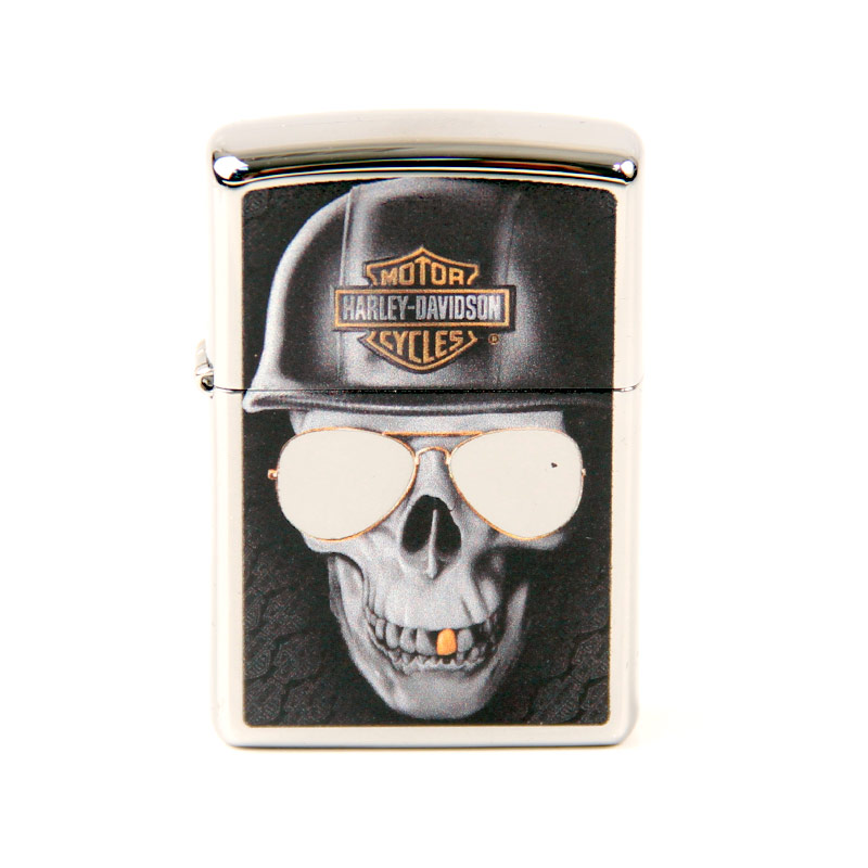 Zippo Chrom Poliert Color H D Skull Helmet Excaliburshop