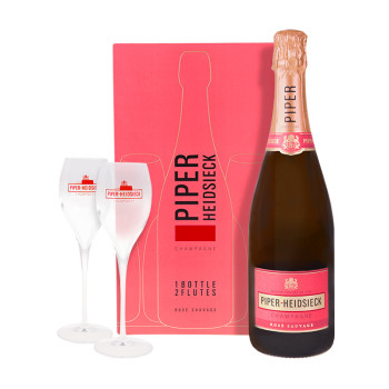 Piper-Heidsieck 0,75l  12% obj. Rosé Sauvage Champagne, AOC, brut + 2 glasses GB