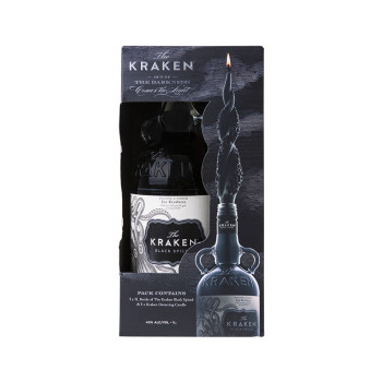 Kraken Black Spiced 1 l 40% dárkové balení + svíčka