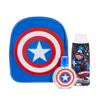 Kids World Captain America Set EdT 50ml + SG 300ml + Backpack - 1