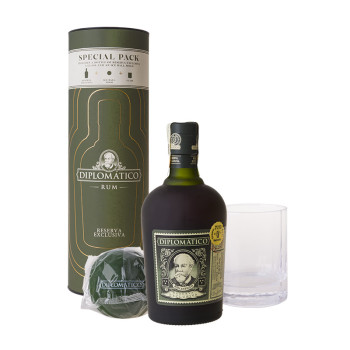 Diplomatico Reserva Exclusiva 12Y 0,7 l 40% dárkové balení + sklenice + ledová koule - 1