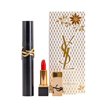 Yves Saint Laurent Mixed Lines Mascara Set:  N° 1 Black 9 ml + Lipstick - 2