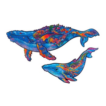 Unidragon Milky Whales M dřevěné puzzle