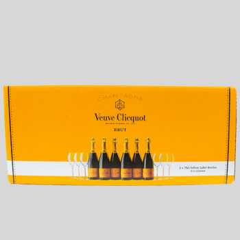 Dárkové balení Veuve Clicquot Brut 6x0,75 l 12% obj. + 6 sklenic