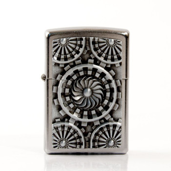 ZIPPO street chrome Plakette "Turbines" 2005354