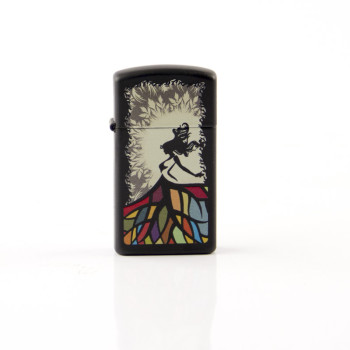 Zippo Slim schwarz color "Dancing Lady" 60002070 - 1