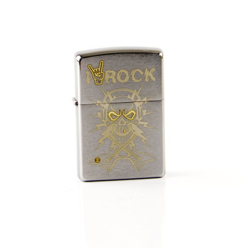 Zippo chrom gebürstet graviert "Hard Rock Skull" 60001947 - 1