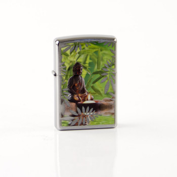 Zippo chrom gebürstet color "Buddha Green"60002309 - 1