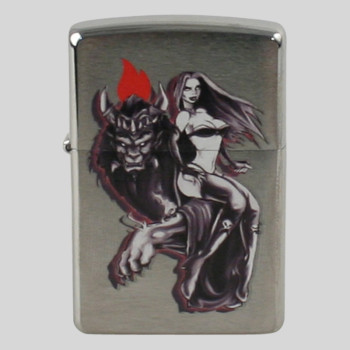 Zippo chrom gebürstet color BS Deamon Lion 2001566 - 1