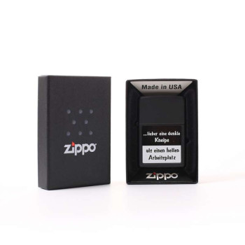 ZIPPO schwarz color "...lieber eine dunkle Kneipe" Eg - 1