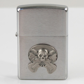 Zippo chrom gebürstet Emblem Guitar Skull 2002284 - 1