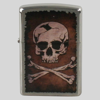 Zippo chrom gebürstet Emblem Bad Skull 2002446 - 1