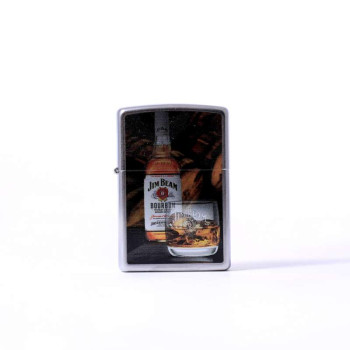 Zippo street chrom color Jim Beam bottle + glass 2003518