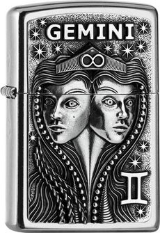 ZIPPO street chrome Plakette "Gemini" 2006503