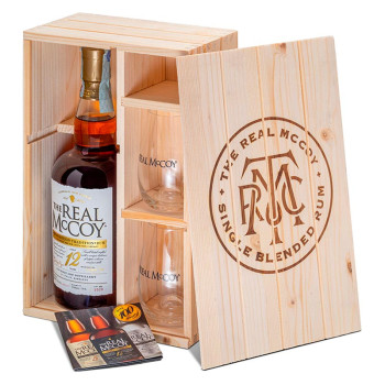 The Real McCoy 12Y 100 Proof Limitovaná edice 0,7 l 50% Dřevěná krabička + 2 skleničky - 1